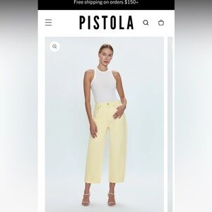Pistola Eli High Rise Arched Leg Jean in Soft Buttercup - never worn! Size 27